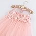 1-6T Kids Girls Mesh Tulle Skirt Dress for Birthday Flower Girl Special Occasion Light Pink