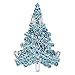 EVER FAITH Art Deco Christmas Tree Silver-Tone Brooch Sea Blue Austrian Crystal