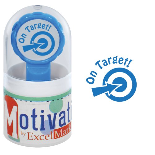 Motivations Pre-Inked Teacher Stamp - On Target! (Target) - Blue