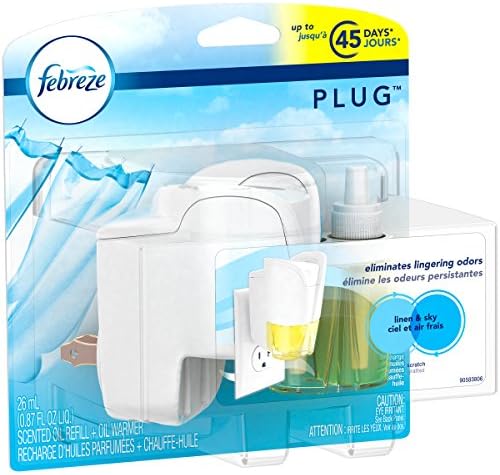 Febreze NOTICEables Eliminates Odors Linen &amp; Sky Scented Oil Air Freshener Kit