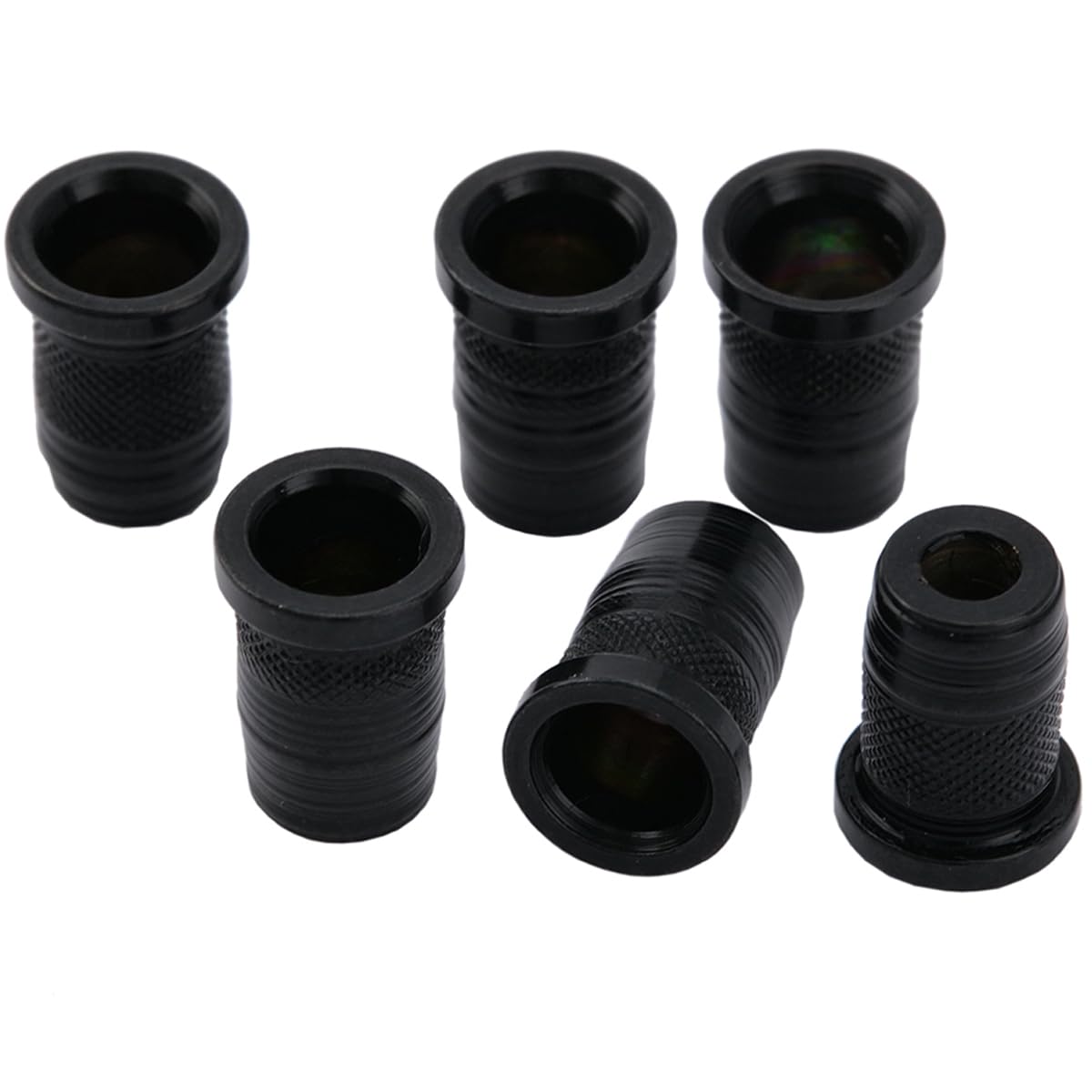 Musiclily Pro 11mm Steel Top Guitar String Ferrules String Through Body for Telecaster Strat Style Electric Guitar, Black (Set of 6) — image 1