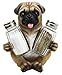 Adorable Hugging Pug Dog Decorative Glass Salt Pepper Shakers Holder Resin Figurine