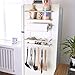 Kitchen Rack Fridge Magnetic Organizer - 2018 New Design Paper Towel Holder, Rustproof Spice Jars Rack, Heavy-duty Refrigerator Shelf Storage Including 6 Removable Hooks (WHITE)