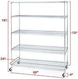 Garden Store Direct 5 Tier Metal Shelving Unit 153x61x182cm Trolley Wheels view 3