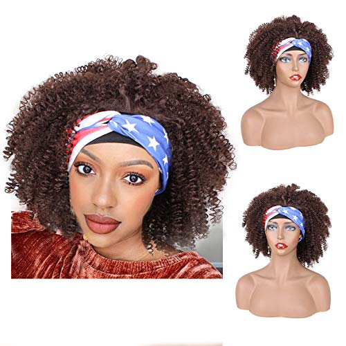 Kachanaa-8-Inch-Headband-Wigs-Chocolate-Brown-Kinky-Curly-Headband-Wig-Short-Synthetic-Glueless-Wigs-for-Party-and-Daily-Fluffy-and-Soft-Natural-Looking-for-Black-Women-4
