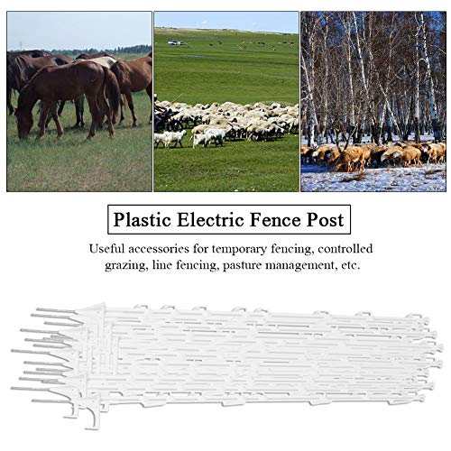 Electric Fence, PP Plastic Tread in Wires Tape Insulated Posts and Grazing Fencing Accessories(20Pcs)