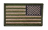Reverse American Flag Patch OD Green
