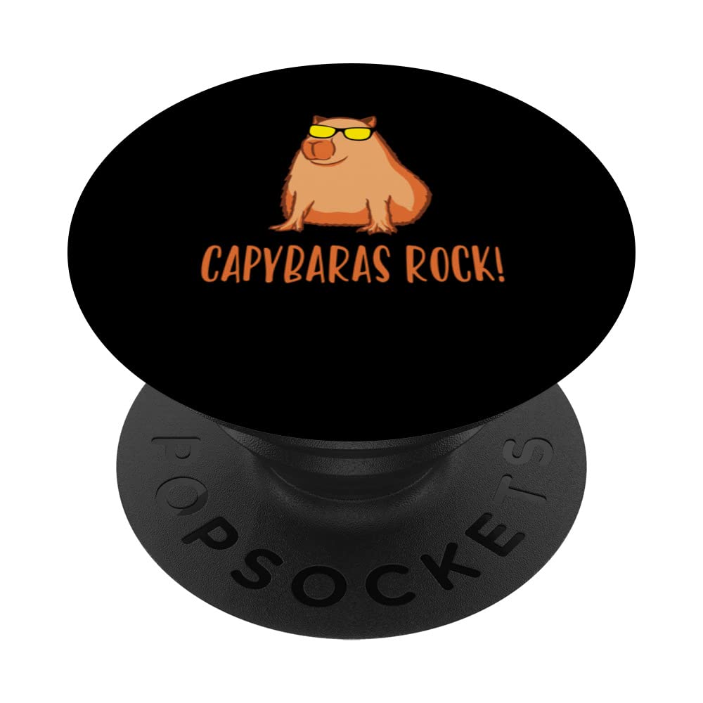 Capybaras Rock Rodent Funny Capybara Pet Lover PopSockets Swappable PopGrip