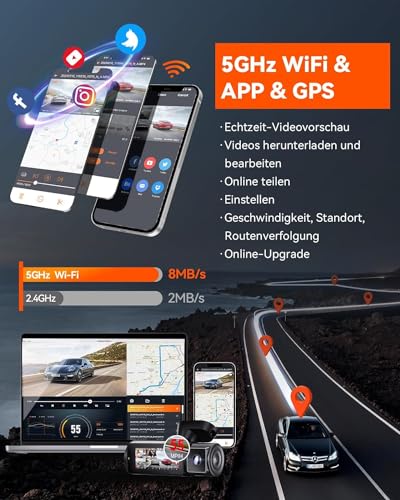VANTRUE N5 4-Channel STARVIS 2 Dash Cam 5GHz WIFI GPS, 1944P/2.5K + Triple 3HDR 1080P Car Camera, Car Dashcam Voice Control 24h. Buffer Parking Mode, APP & 160°IPS Max 512G