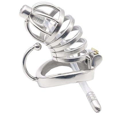 Spiegelpolierprozess Edelstahl Peniskäfig Keuschheitsgürtel für Männer Keuschheit mit Harnröhren-Dilator,Sexuelle Spiele der 