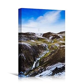 signwin Canvas Wall Art Trickling Between Mountains Landscape...
