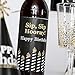 Big Dot of Happiness - Adult 80th Birthday - Gold - Birthday Party Gift for Women and Men - Wine Bottle Label Stickers - Set of 4