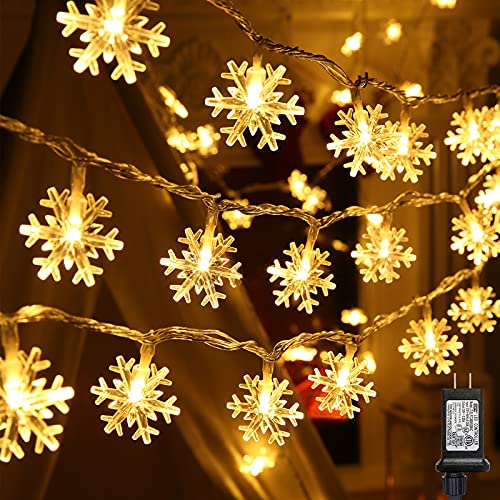 Christmas Snowflake String Lights, 49 ft 100 LED