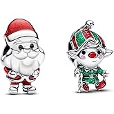 TCZNAF Fashion Family Flower Charms for Bracelets Love Mom Beads Dangle Pendants Christmas for Wome