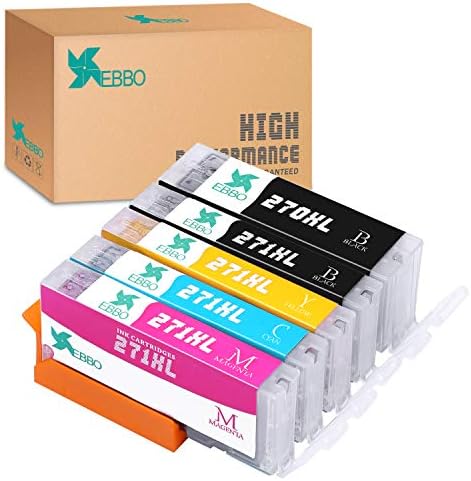 EBBO PGI-270XL CLI-271XL Compatible Ink Cartridges Replacement for Canon 270XL 271XL Work with Pixma TS5020 TS6020 MG5720 MG5722 MG5721 MG6820 MG6821 MG6822 Printer (1PGBK/1BK/1C/1M/1Y, 5-Pack)