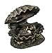 Top Collection Baby Mermaid Statue- Mermaid Sleeping in Shell with Pearl Sculpture- Hand Painted with Bronze Finish Look- 4-Inch Figurine
