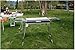 ColourTree Stainless Steel Portable Travel Folding Tall Barbecue BBQ Charcoal Grill with Legs - Silver Chrome, Lightweight, Foldable - For Camping, Picnic, Outdoor - 44
