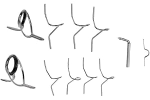 TEAROM Fly Rod Guide Set Fishing Tip Repair Kit 9FT 4-6WTHard Snake Guide Tip Hook DIY Eye Rings Different Size