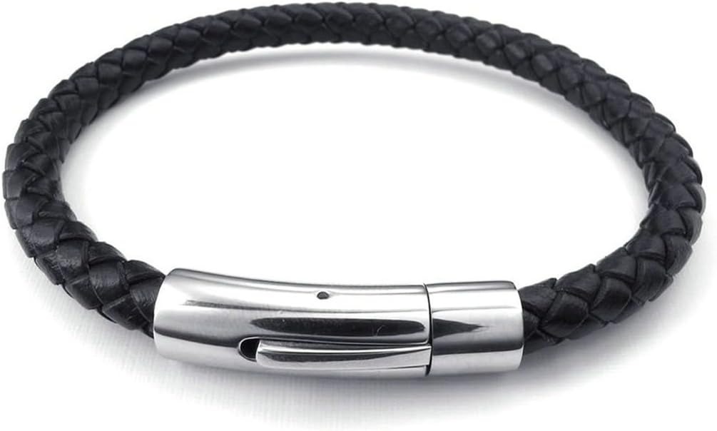 Daesar Stainless Steel Bracelet Mens Curb Bracelets Black Bracelet for Men Length:9 Inches