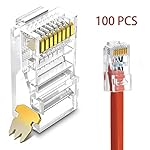 100-PCS-Cat6-RJ45-Ends-RJ45-Connector-Cat6-Cat5e-Cat5-RJ45-Connector-Ethernet-Cable-Crimp-Connectors-UTP-Network-Plug-for-Solid-Wire-and-Standard-Cable-Transparent100-Pack