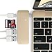 Satechi Aluminum Type-C USB 3.0 3-in-1 Combo Hub with USB-C Pass-Through for 2015/2016/2017 MacBook 12-Inch (Gold)