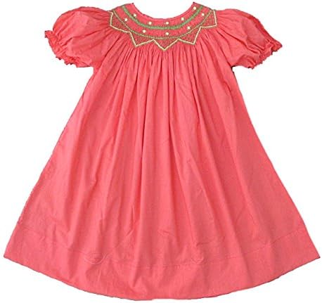 Coral Smocked Bishop Dress (18 months)