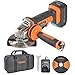 VonHaus 20V MAX Cordless 4 1/2” Angle Grinder Set with 1x Cutting Disc, 1x Diamond Tipped Disc and Adjustable Auxiliary Handle - Includes 4.0Ah Lithium-ion Battery, Smart Charger and Power Tool Bag