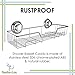 Gecko-Loc Large Wide suction cup wall mount bathroom shower caddy - bath kitchen wire storage basket rack organizer for shampoo and accessories - Silver