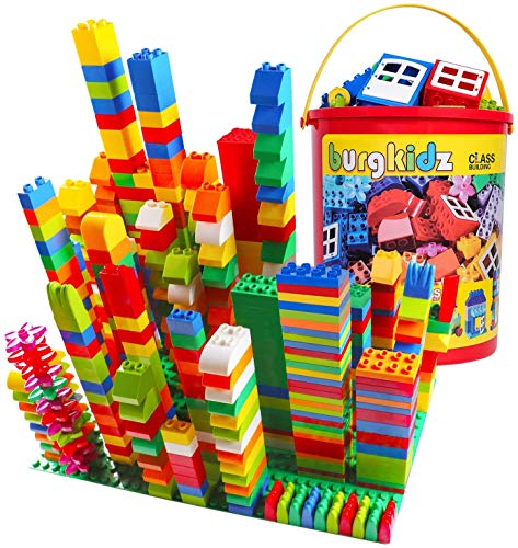 burgkidz Large Building Blocks, Classic Toddler Creative Building Blocks, Compatible Blocks Building Toy, STEM Educational Gift for Children Ages 2-5 Years
