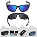 TOREGE Polarized Sports Sunglasses for Cycling Running Fishing Golf TR90 Unbreakable Frame TR011 (Black&Blue)