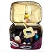 SHACOS Fashionable Portable Cosmetic Toiletry Bags Polyester Fiber Makeup Brush Bags with Mirror 2pcs a Set (Black Lips)