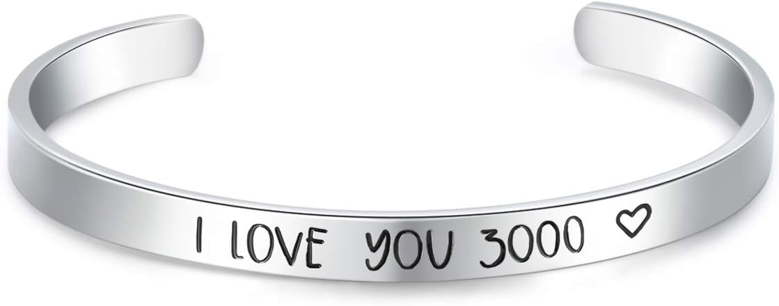 Bracelets Inspirational Gifts for Women,Stainless Steel Personalized Engraved Positive Quote Keep Going Bracelets Cuff Bangle Motivational Friendship Encouragement Gifts for Men Teens Girls
