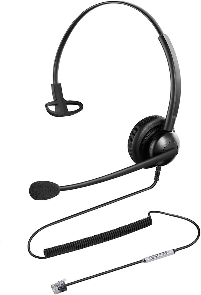 Oppetec Landline Phone Headset RJ9 Jack with Noise Canceling Microphone