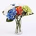 S.Ena, 6 Branch 30 Heads Artificial Silk Fake Flowers Leaf Hydrangea Wedding Floral Home Decor Bouquet Birthday Party DIY, Pack of 4 (Blue)