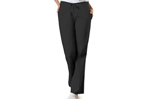 Cherokee Scrub Pants for Women Drawstring Waist with Flare Leg 3 Pockets, Fade Resistant, Durable & Easy Care Fabric - 4101