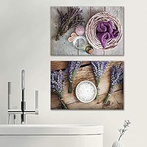 Canvas of Lavendar Salts Spa Canvas Set|16" x 24" x 2 Panels