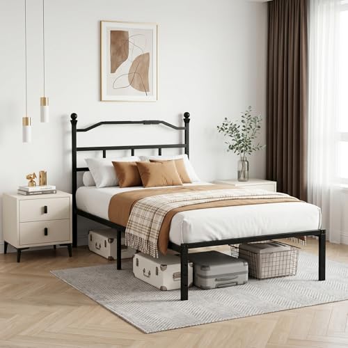 INICO Base de Cama Individual, Marco de Cama Metálico con Metal, Recamara Individual con Cabecero de Metal,Bases Cama con Soporte Lamas Metálicas con 1 Salidas de CA y 1 USB y 1 Type-c 190m*96cm*36cm