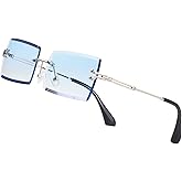 Stylish Small Rectangle Sunglasses Women Men Tinted Frameless Eyewear Ultralight Candy Color Ocean Sun Glasses Shades NP1034