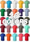 Mens 100% Cotton Crew Neck Jersey T-Shirt, Various Color, Adult Unisex, upto 3XL
