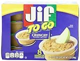 Jif To Go Crunchy Peanut Butter, 1.5 oz., 8 Total Cups – Convenient On the Go Pack, 9g of Protein per Serving, Packed with Peanuts for Extra Crunch – No Stir Peanut Butter