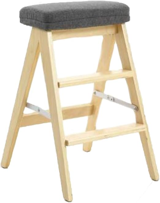 Amazon Com Household Solid Wood Folding Stepladder Kitchen Simple