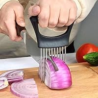 ixcv Slicer Meat Slicer, Food Slice Assistant Onion Holder Slicer, Kitchen Gadgets kitchen Utensil Holder - Stainless…