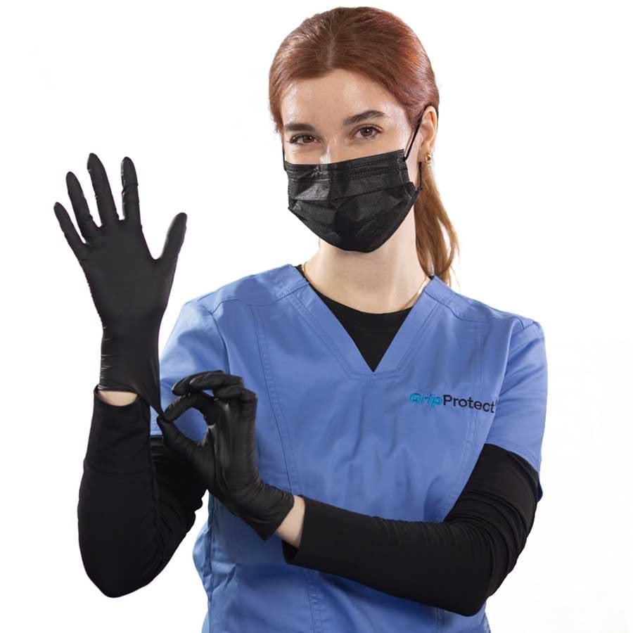 GripProtect® Precise Black Nitrile Exam Gloves 4 Mil ChemoRated