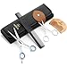 Aberlite Beard Scissors Kit for Men (5 Pcs Set) | Professional Beard/Hair Scissors, Travel Size Precision Beard/Mustache Scissor, Pocket Wood Comb, Master Barber Comb, and Leather Case