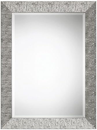 Arcadian Home Sterling 40.5โ Hanging Wall Mounted Contemporary Rectangle Mirror, Silver Finish