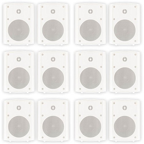 Theater Solutions TS5ODW Indoor or Outdoor Speakers Weatherproof Mountable White 6 Pair Pack