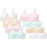 Herepai Training Bras for Girls Seamless Adjustable Cotton Cami Bralettes 7-14Y
