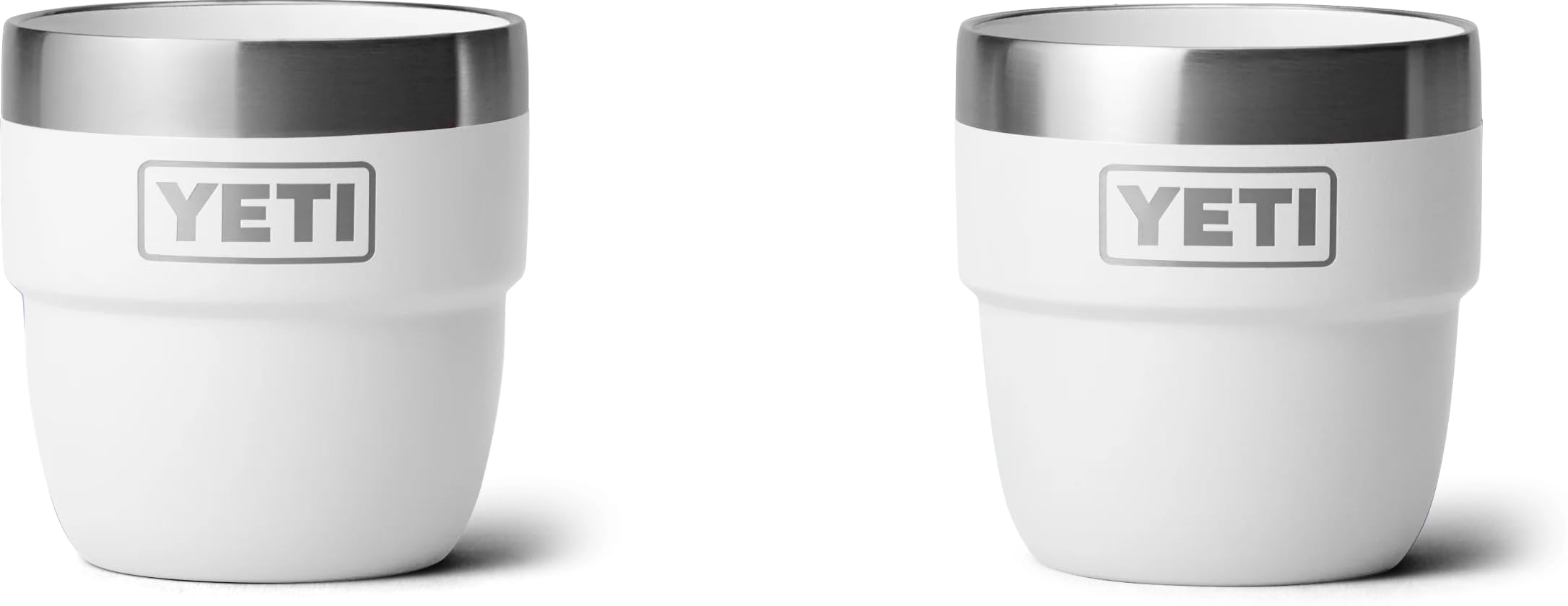 YETI Rambler Espresso Cup, Vacuum Insulated Stainless Steel Stackable Cup, White, 2 Pack 4 oz (118 ml)