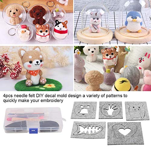 Bicaquu Needle Felting Poke Tool Kits Wool Felt Template Mould DIY Handcraft Accessories - Thumbnail 7