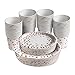 Rose Gold Plates and Cups set for 50 - Disposable Rose Gold paper plates and cups 150 pcs total. Bonus Party Printables Ebook included